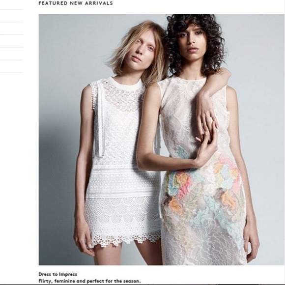 Goen.J Macrame Mini Shift Dress in white size 6 - Picture 4 of 14